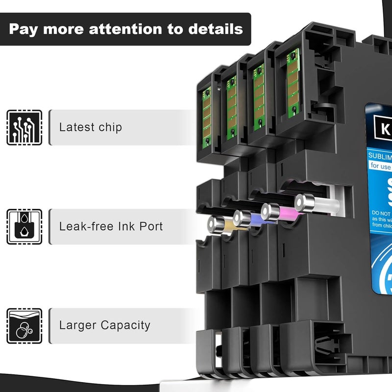 Spaceink New SG500 SG1000 Sublimation Ink Cartridge Compatible for Sawgrass Virtuoso SG500 SG1000 Printers(1 Black, 1 Cyan, 1 Magenta, 1 Yellow, 4-Pack) - Image 4
